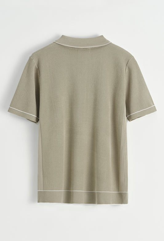 Camisa Polo em Malha bege